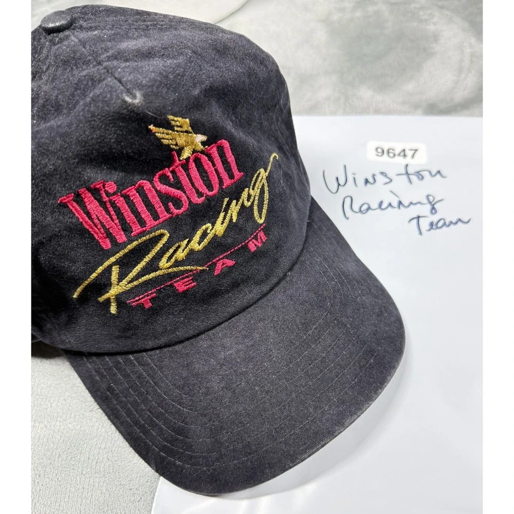 Vintage Winston Racing Team Snapback Hat NASCAR Eagle Black Red